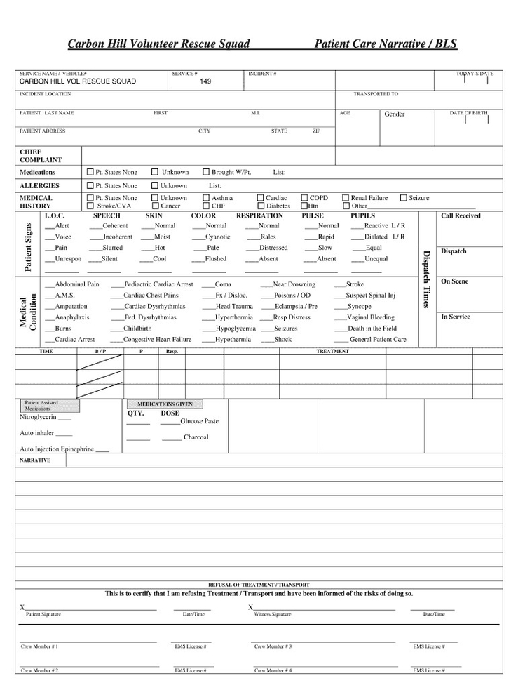 Ems Patient Care Report Template